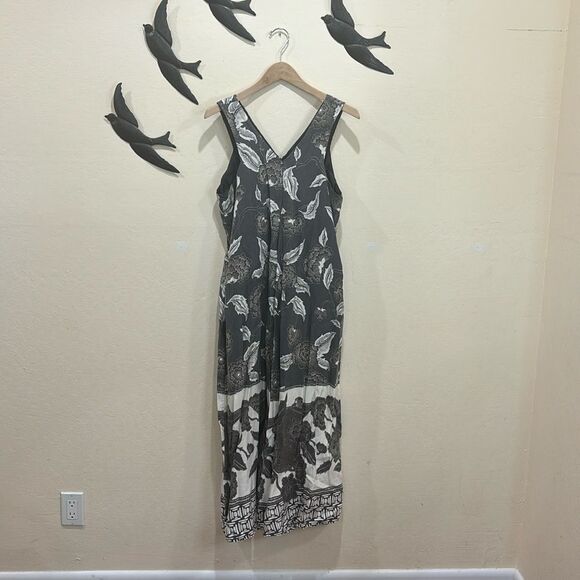 Anthropologie Black and White Floral Maxi Dress - Picture 12 of 14